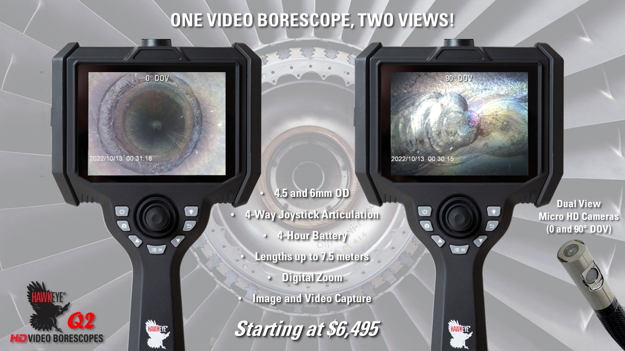 Link to Hawkeye® Q2 Dual View HD Video Borescopes (4.5 and 6mm OD)